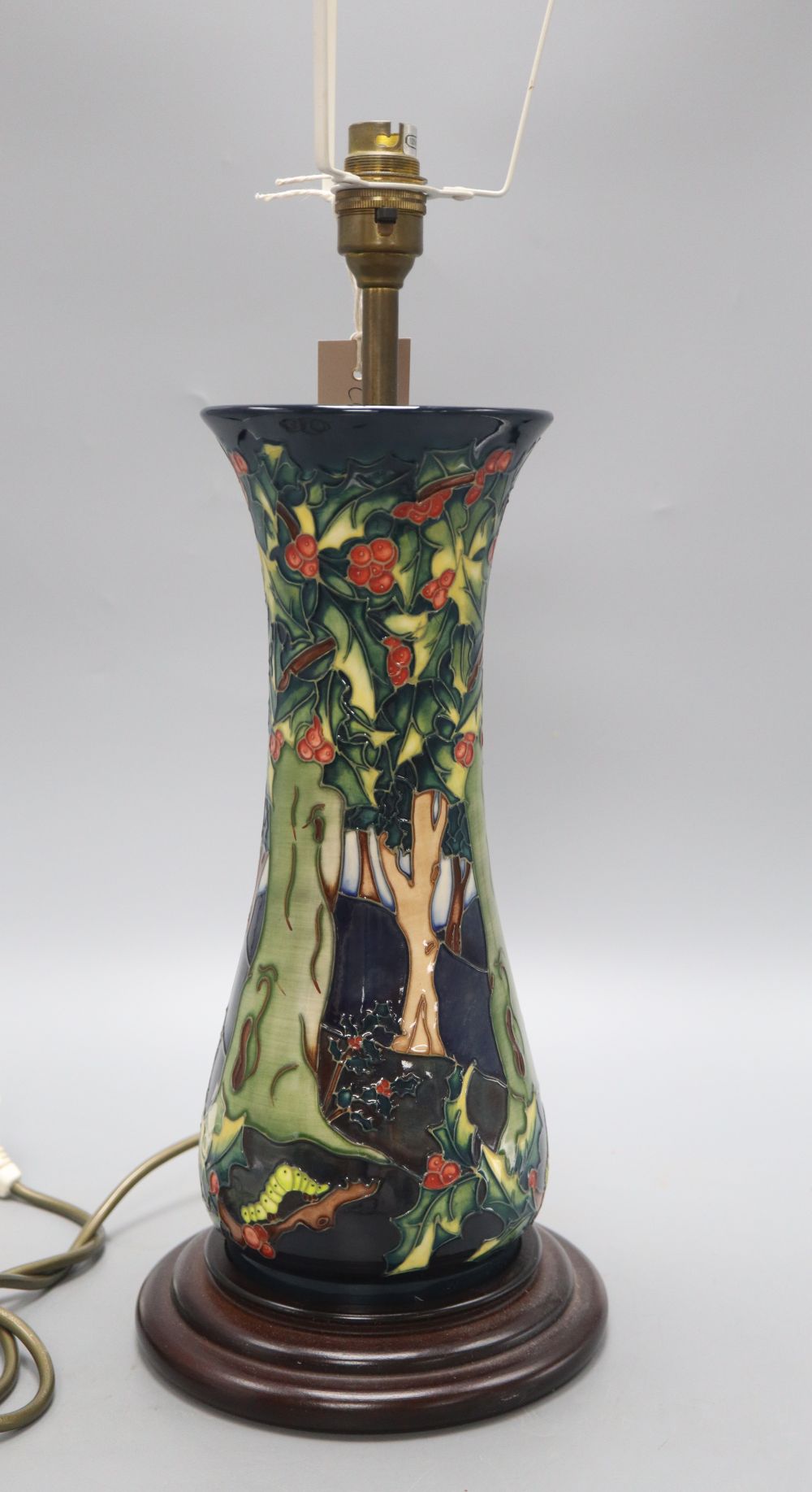 A Moorcroft Forest pattern table lamp